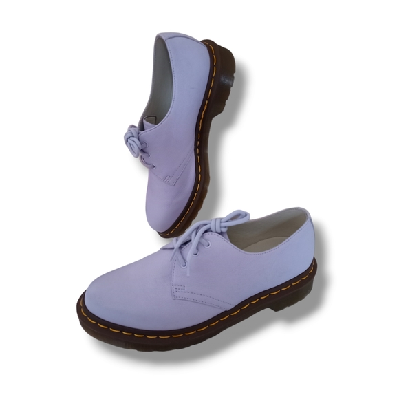 Like New 🌺 Dr Martens 3 Eye 1461 Ladies Purple Heather Virginia Leather Shoes - Picture 8 of 16